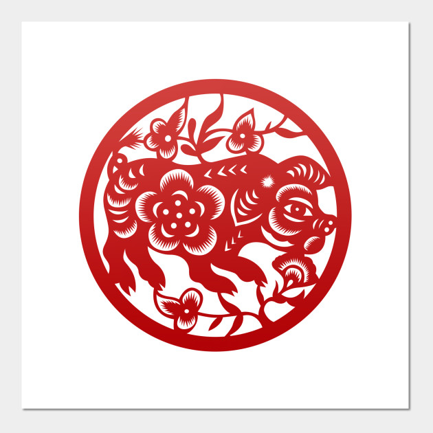 Chinese Zodiac Pig in Red